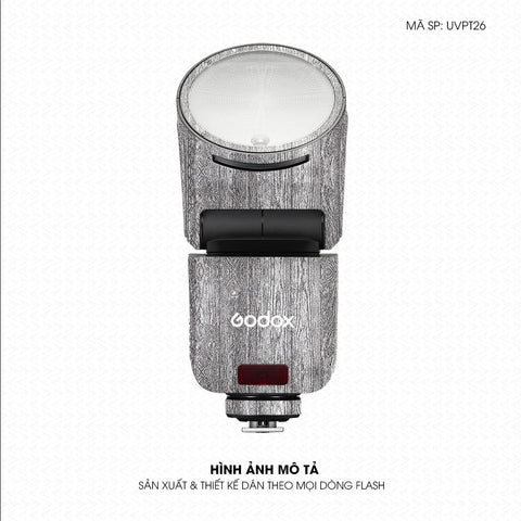 Dán Skin Đèn Flash Vân Nổi Pattern Wood Trắng | UVPT26