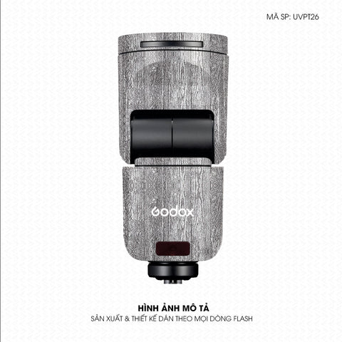 Dán Skin Đèn Flash Vân Nổi Pattern Wood Trắng | UVPT26