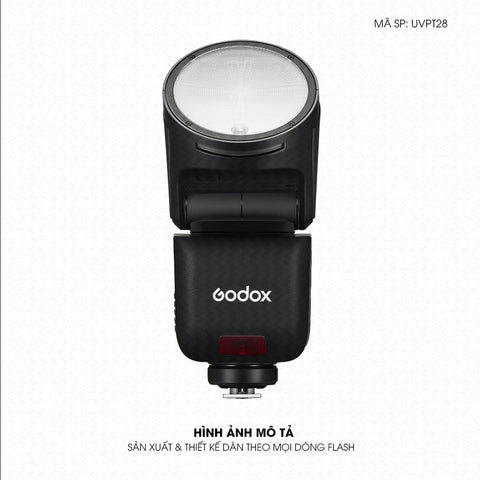 Dán Skin Đèn Flash Vân Nổi Pattern Black BL01 | UVPT28