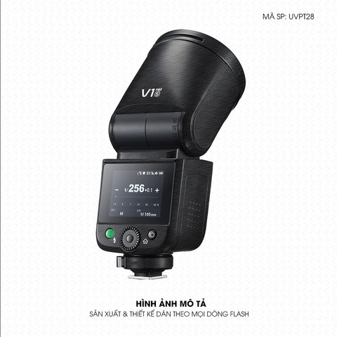 Dán Skin Đèn Flash Vân Nổi Pattern Black BL02 | UVPT28