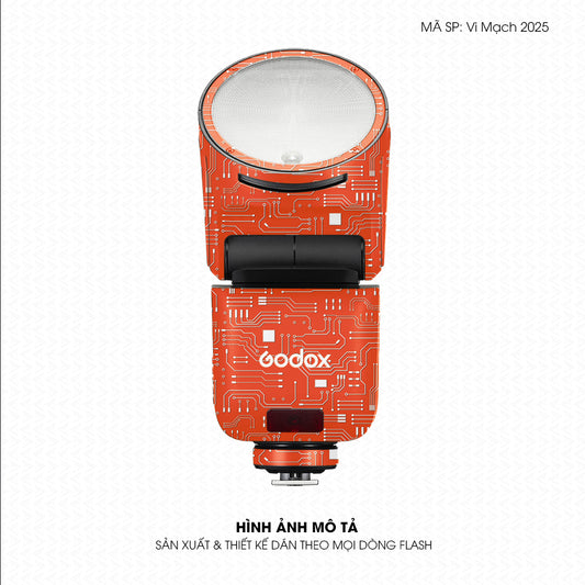 Dán Skin Đèn Flash Vân Nổi Vi Mạch 2025 Cam | UVPT48