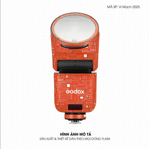 Dán Skin Đèn Flash Vân Nổi Vi Mạch 2025 Cam | UVPT48