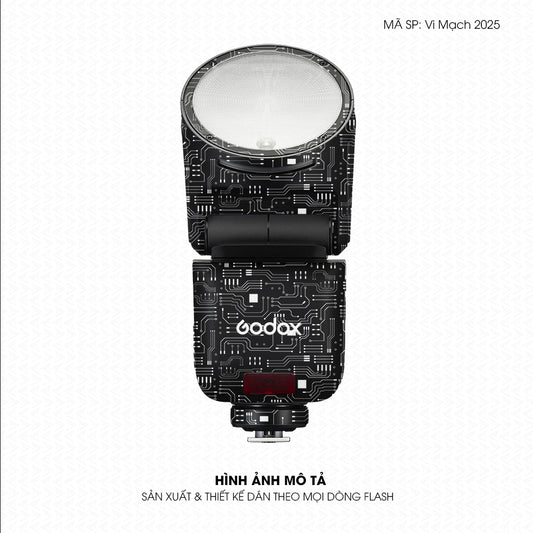 Dán Skin Đèn Flash Vân Nổi Vi Mạch 2025 Đen | UVPT48