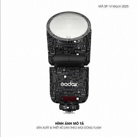 Dán Skin Đèn Flash Vân Nổi Vi Mạch 2025 Đen | UVPT48