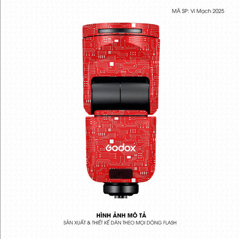 Dán Skin Đèn Flash Vân Nổi Vi Mạch 2025 Đỏ | UVPT48