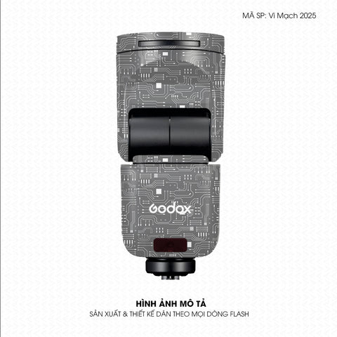 Dán Skin Đèn Flash Vân Nổi Vi Mạch 2025 Xám | UVPT48