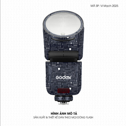 Dán Skin Đèn Flash Vân Nổi Vi Mạch 2025 Xanh | UVPT48