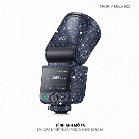 Dán Skin Đèn Flash Vân Nổi Vi Mạch 2025 Xanh | UVPT48