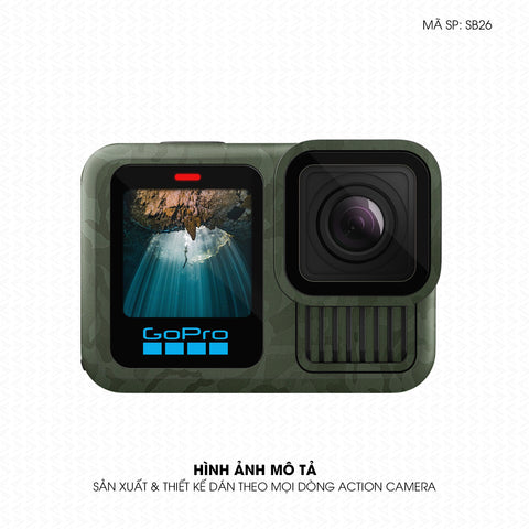 Dán Skin Action Camera Vân Camo Xanh  | SB26