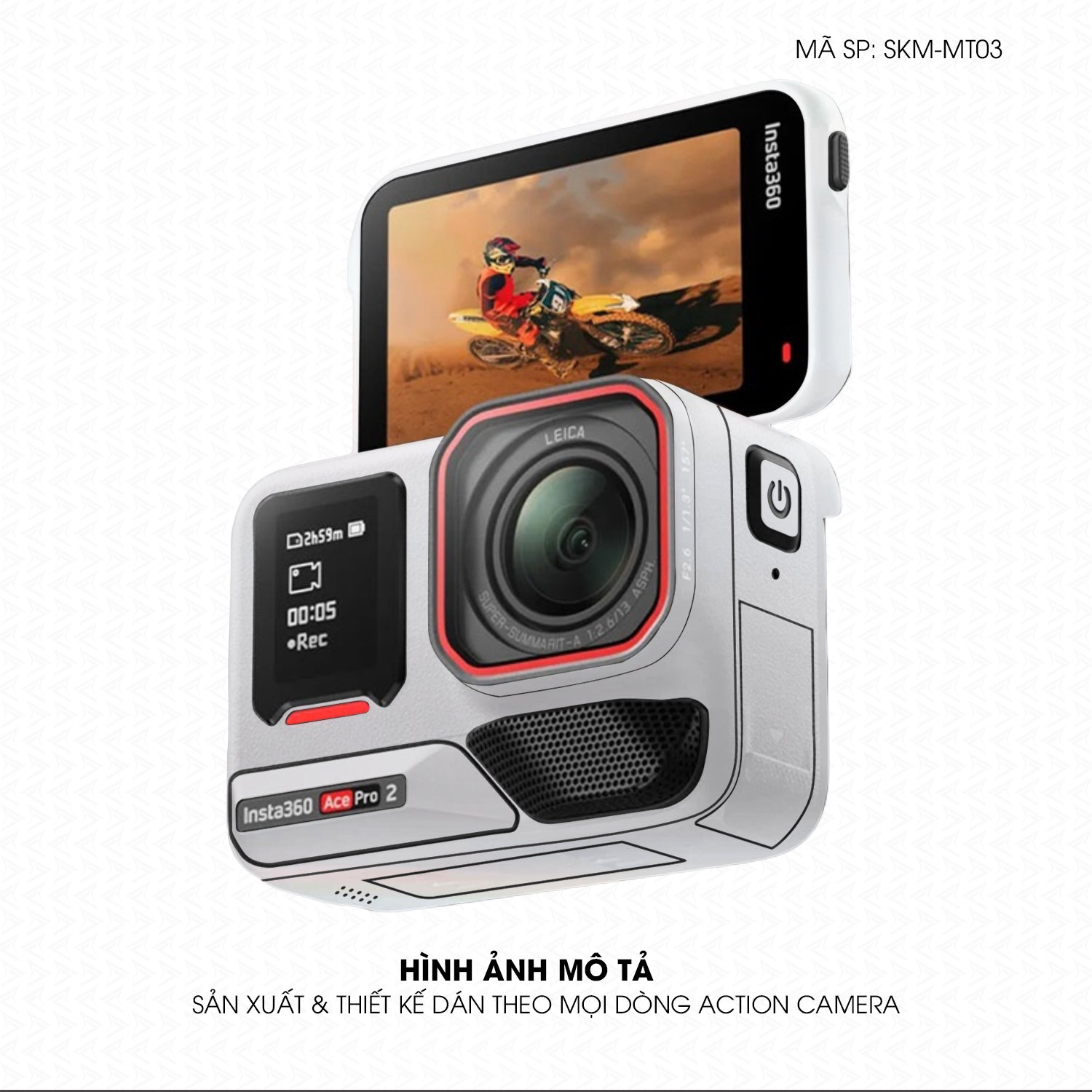 Dán Skin Đổi Màu Action Camera Trắng Ngọc Trai | SKM-MT03