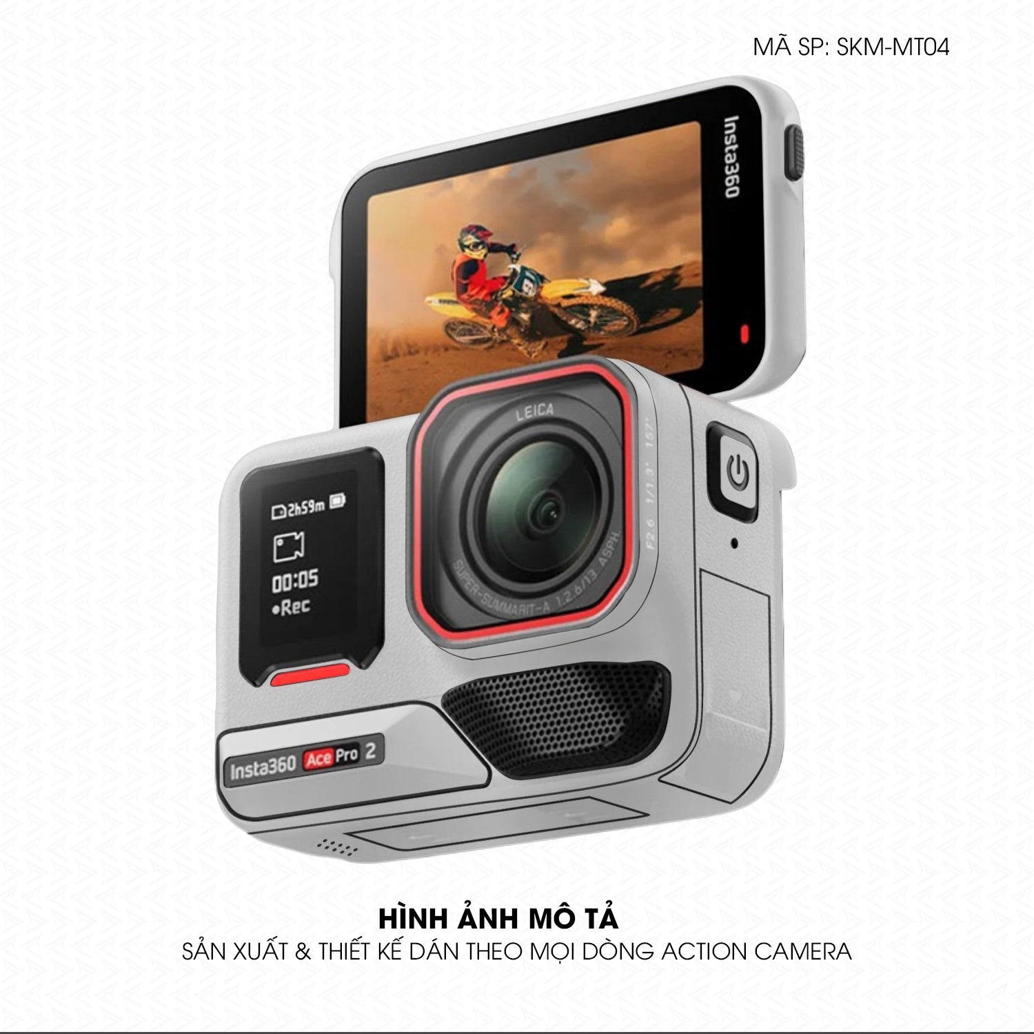 Dán Skin Đổi Màu Action Camera Bạc | SKM-MT04