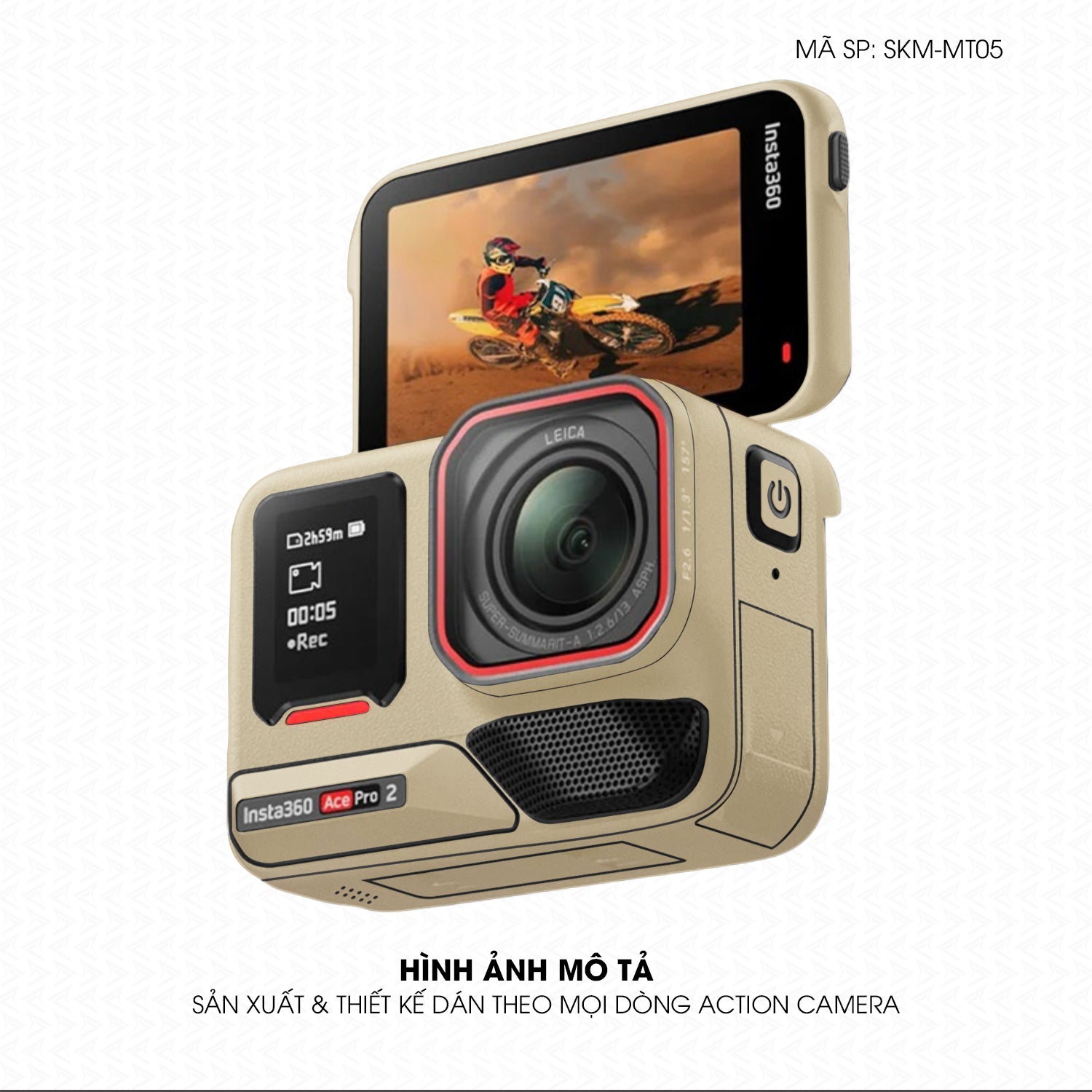 Dán Skin Đổi Màu Action Camera Vàng Sampanh | SKM-MT05