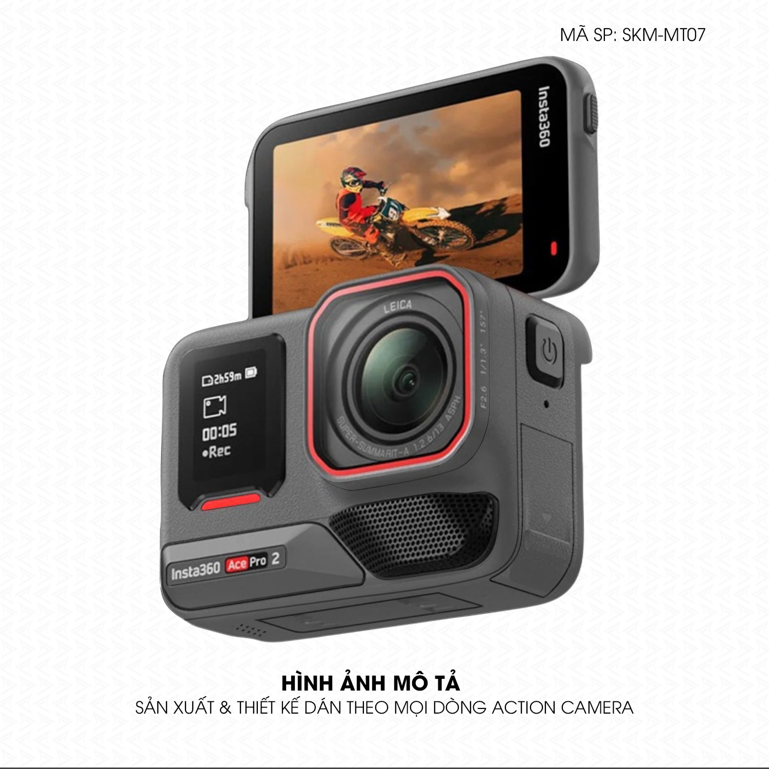 Dán Skin Đổi Màu Action Camera Xám Metallic | SKM-MT07