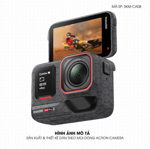 Dán Skin Action Camera Vân Carbon Fiber Xám | SKM-CA08