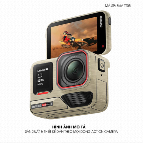 Dán Skin Action Camera Vân Xước Titan Vàng Sampanh | SKM-TT05