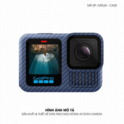 Dán Skin Action Camera Vân Carbon Xanh | AZFILM-CA02
