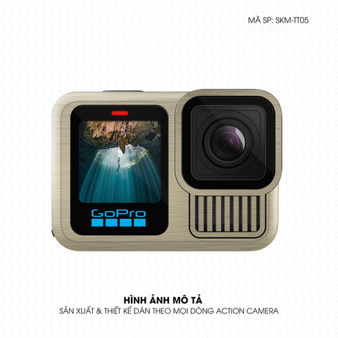 Dán Skin Action Camera Vân Xước Titan Vàng Sampanh | SKM-TT05