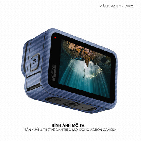 Dán Skin Action Camera Vân Carbon Xanh | AZFILM-CA02