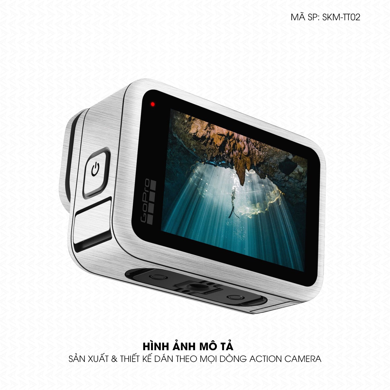 Dán Skin Action Camera Vân Xước Titan Bạc | SKM-TT02