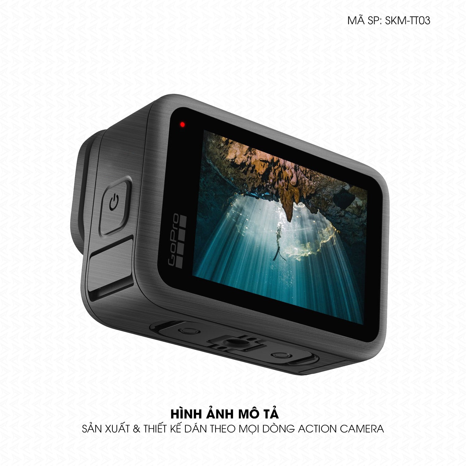 Dán Skin Action Camera Vân Xước Titan Đen Xám | SKM-TT03