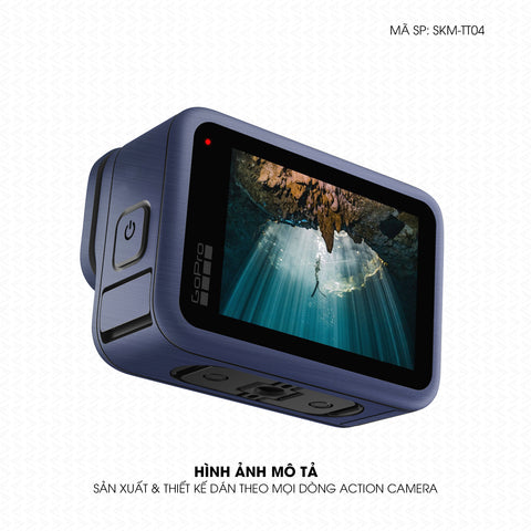 Dán Skin Action Camera Vân Xước Titan Xanh | SKM-TT04