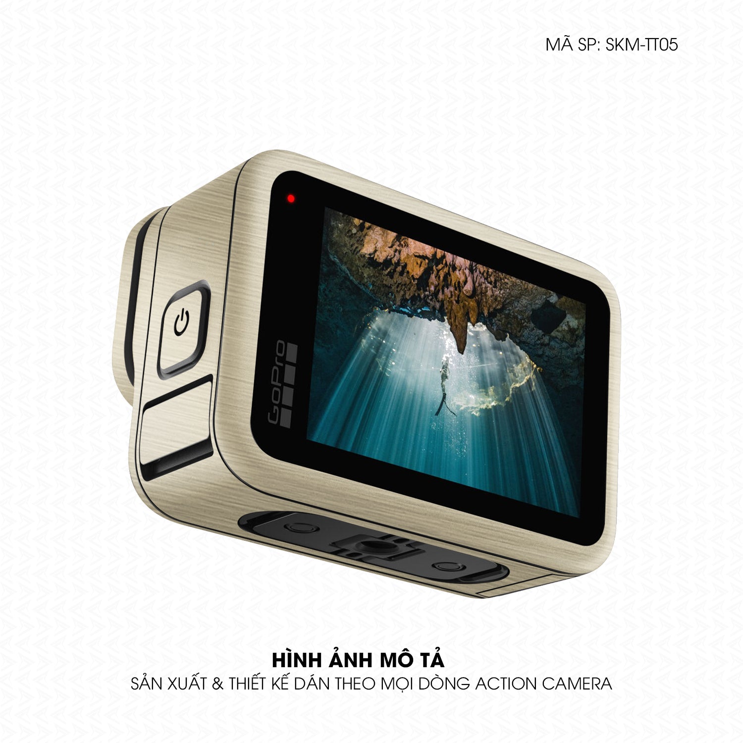 Dán Skin Action Camera Vân Xước Titan Vàng Sampanh | SKM-TT05
