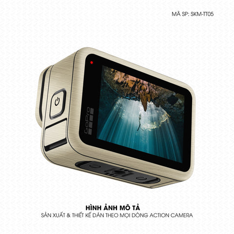 Dán Skin Action Camera Vân Xước Titan Vàng Sampanh | SKM-TT05