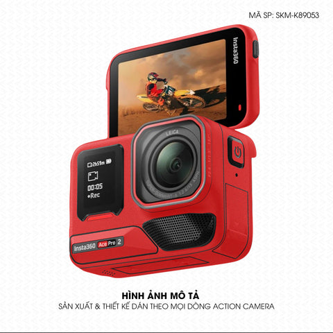 Dán Skin Đổi Màu Action Camera Đỏ Lì | SKM-K89053