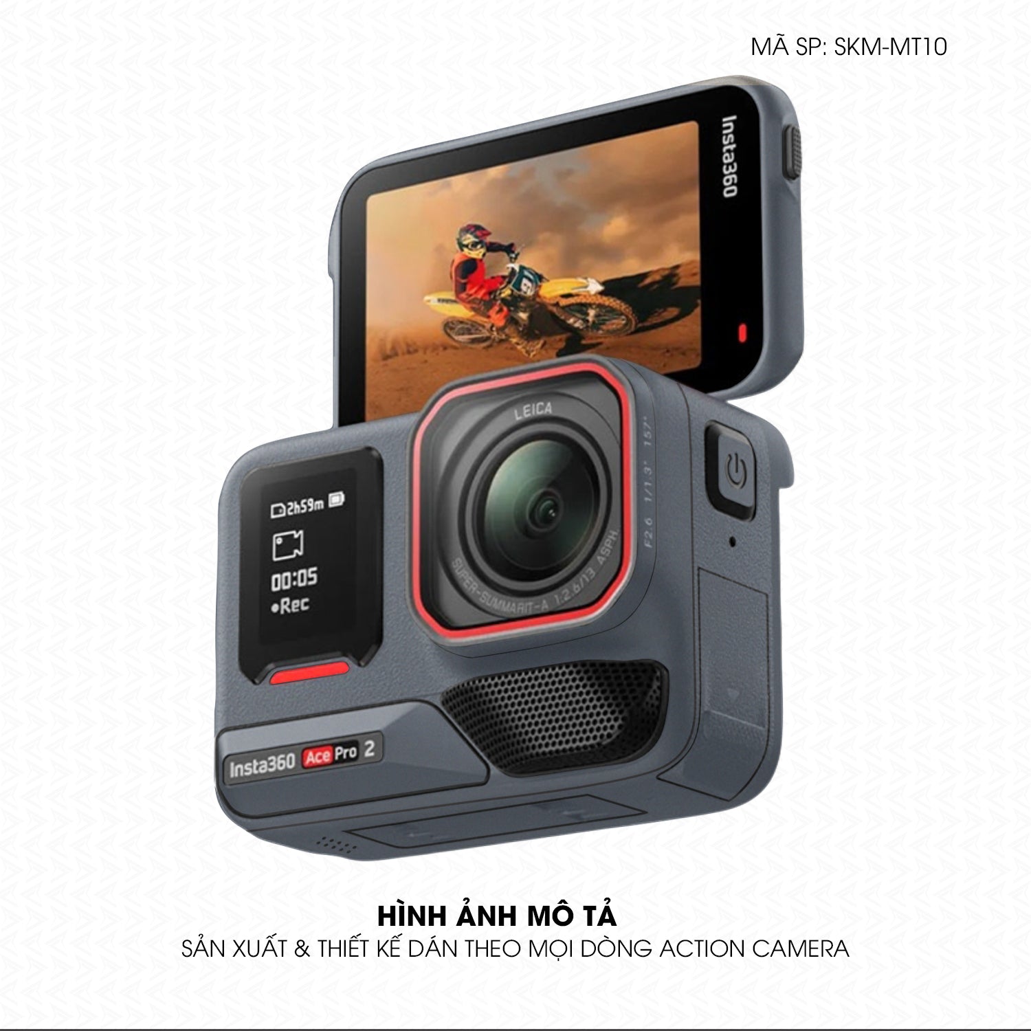 Dán Skin Đổi Màu Action Camera Xanh Xám | SKM-MT10