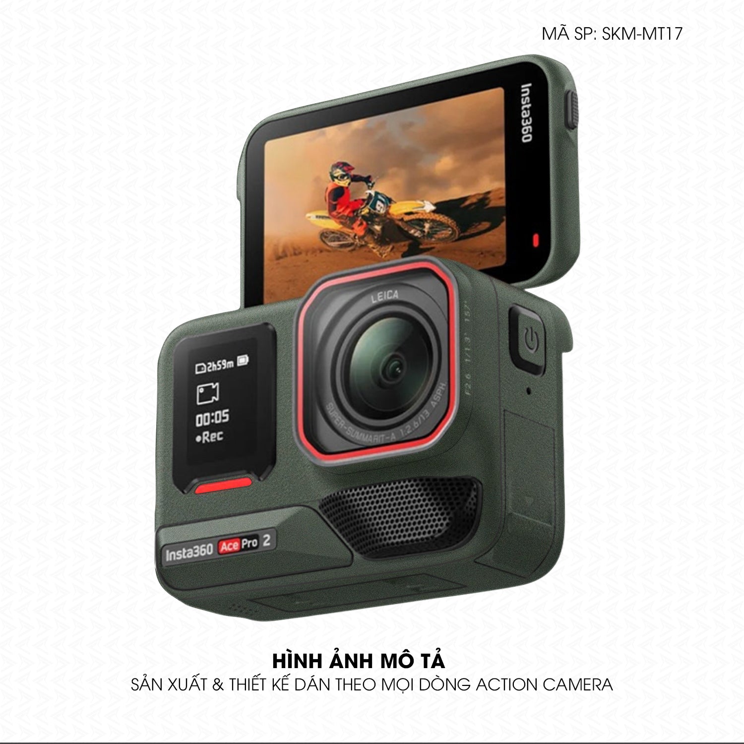 Dán Skin Đổi Màu Action Camera Xanh Rêu | SKM-MT17