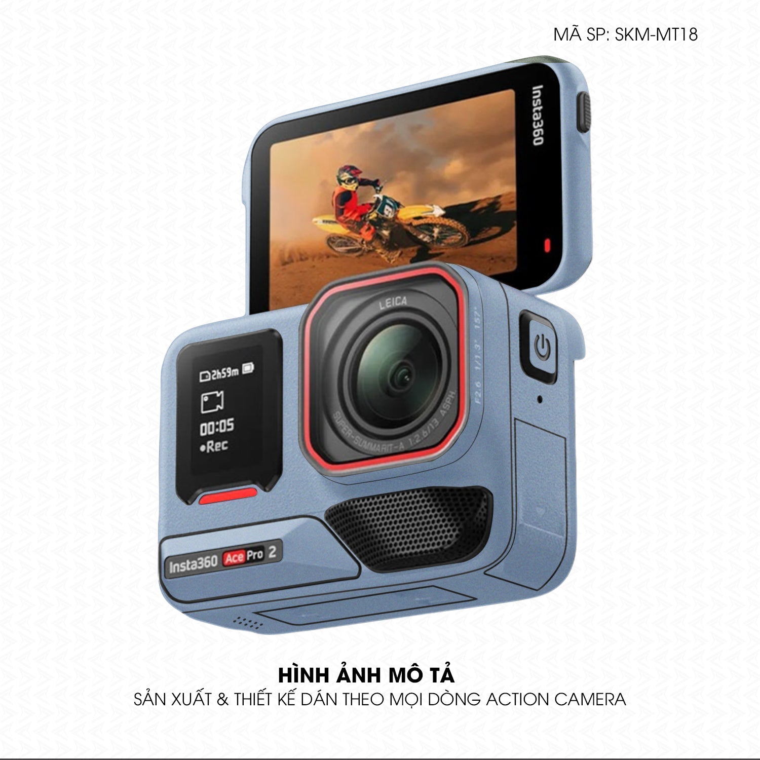 Dán Skin Đổi Màu Action Camera Xanh Sierra | SKM-MT18