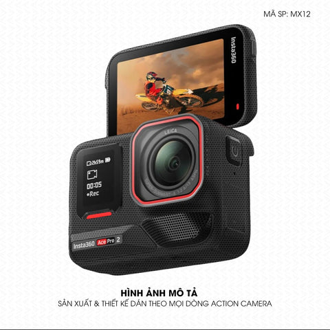 Dán Skin Action Camera Vân Matrix Black  | MX12