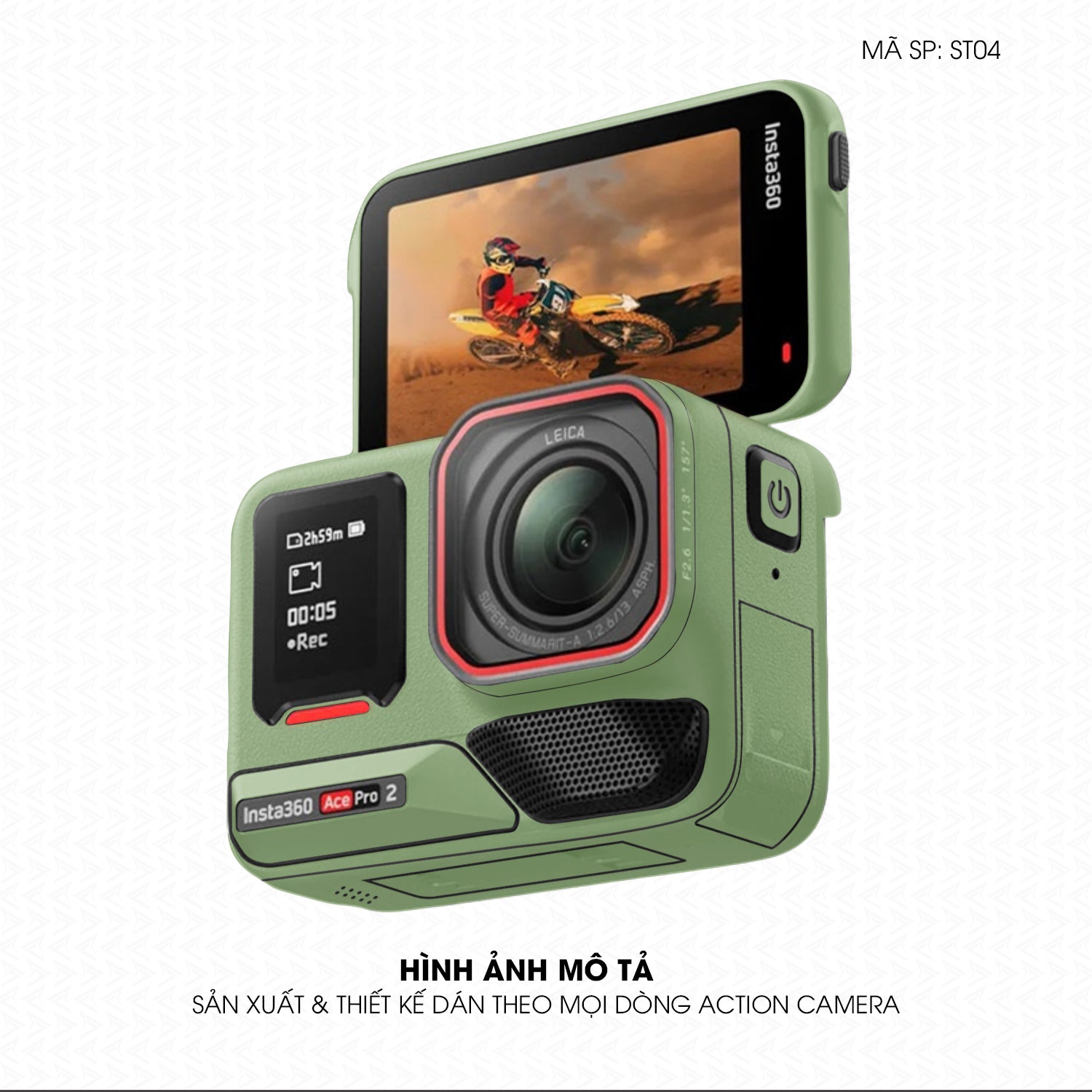 Dán Skin Đổi Màu Action Camera Xanh Lá Nhạt | SKM-ST04