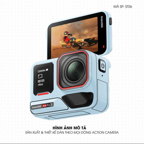 Dán Skin Đổi Màu Action Camera Xanh Baby | SKM-ST06