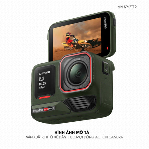 Dán Skin Đổi Màu Action Camera Xanh Quân Đội | SKM-ST12