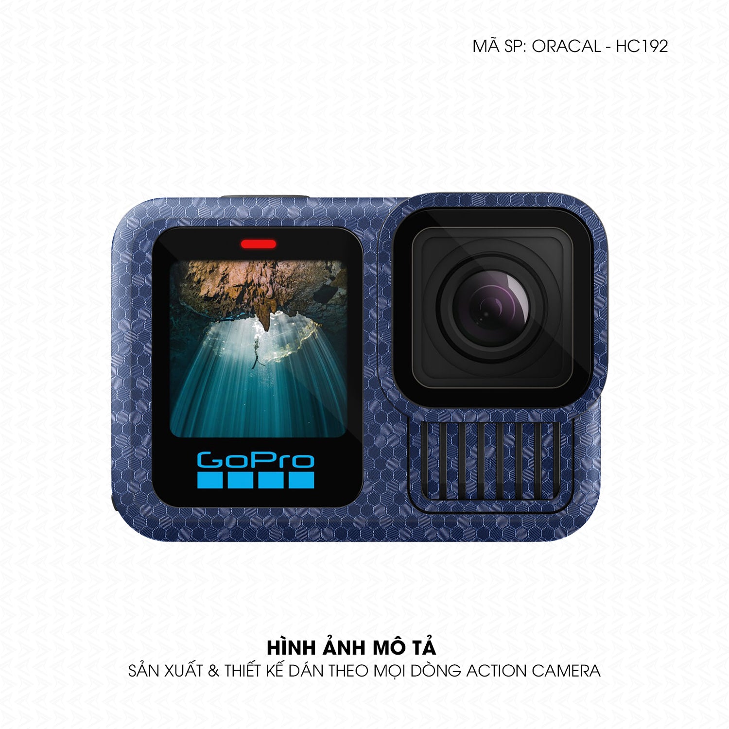 Dán Skin Action Camera Vân Tổ Ong Xanh  | ORACAL-HC192