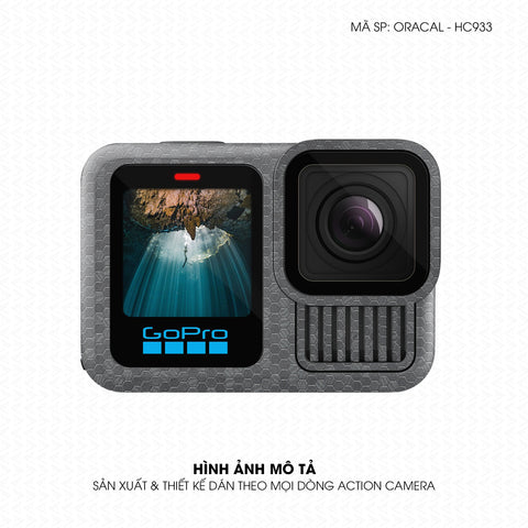 Dán Skin Action Camera Vân Tổ Ong Xám  | ORACAL-HC933