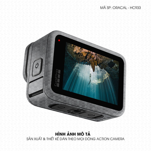 Dán Skin Action Camera Vân Tổ Ong Xám  | ORACAL-HC933