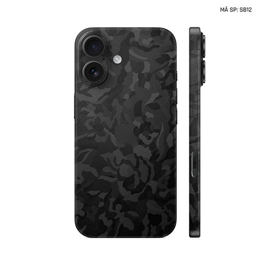 Dán Skin Iphone 17 | Air | Pro | Pro Max 3M Vân Camo Đen | SB12