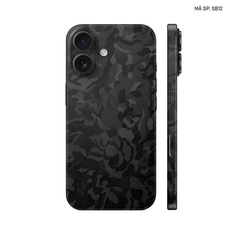 Dán Skin Iphone 17 | Air | Pro | Pro Max 3M Vân Camo Đen | SB12