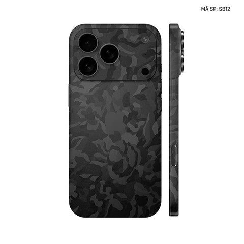 Dán Skin Iphone 17 | Air | Pro | Pro Max 3M Vân Camo Đen | SB12