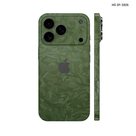 Dán Skin Iphone 17 | Air | Pro | Pro Max 3M Vân Camo Xanh | SB26