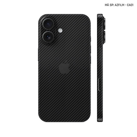 Dán Skin Iphone 17 | Air | Pro | Pro Max Vân Carbon Đen | AZFILM-CA01