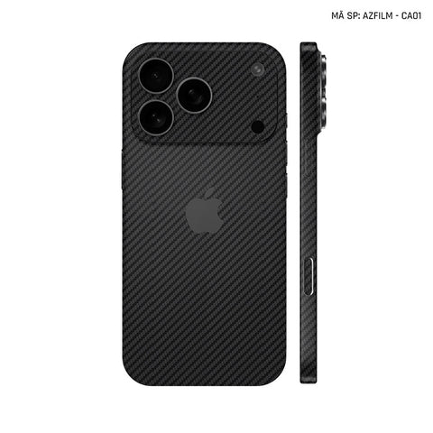 Dán Skin Iphone 17 | Air | Pro | Pro Max Vân Carbon Đen | AZFILM-CA01