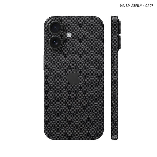 Dán Skin Iphone 17 | Air | Pro | Pro Max Vân Carbon Fiber Đen | SKM-CA07