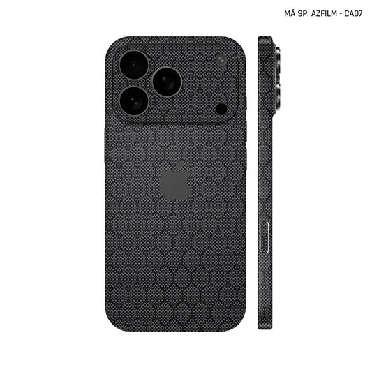 Dán Skin Iphone 17 | Air | Pro | Pro Max Vân Carbon Fiber Đen | SKM-CA07