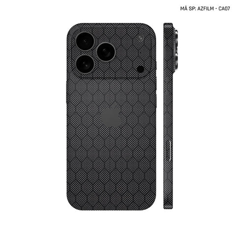 Dán Skin Iphone 17 | Air | Pro | Pro Max Vân Carbon Fiber Đen | SKM-CA07
