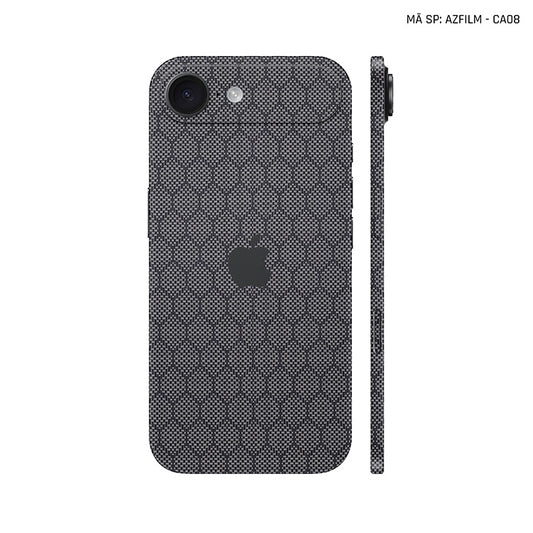 Dán Skin Iphone 17 | Air | Pro | Pro Max Vân Carbon Fiber Xám | SKM-CA08