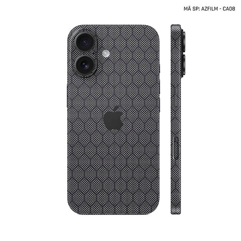Dán Skin Iphone 17 | Air | Pro | Pro Max Vân Carbon Fiber Xám | SKM-CA08