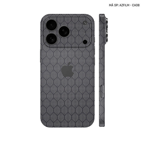 Dán Skin Iphone 17 | Air | Pro | Pro Max Vân Carbon Fiber Xám | SKM-CA08